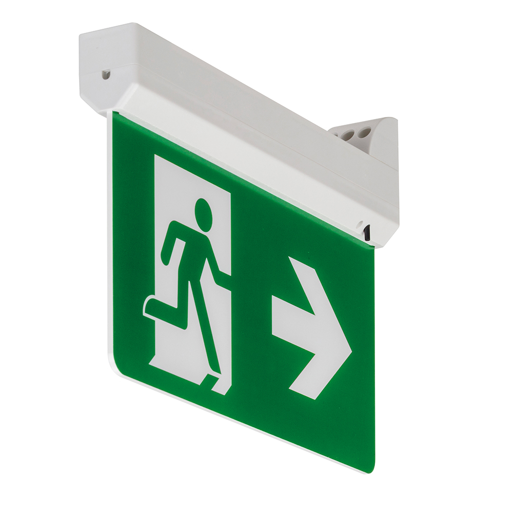 Red Arrow 5-in-1 LED Emergency Exit Sign Wall Mounted