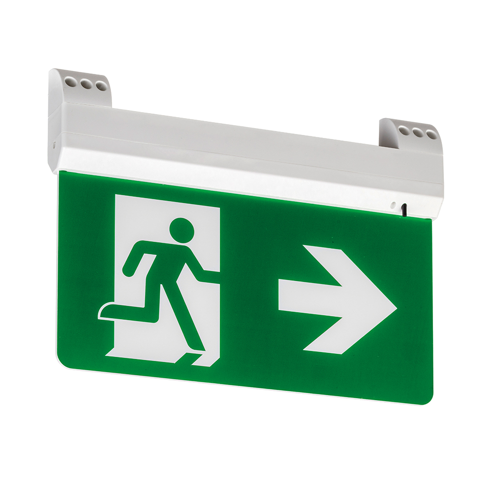 Red Arrow 5-in-1 LED Emergency Exit Sign Suspended