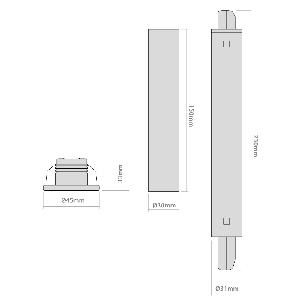 Red Arrow Circular LED Emergency Downlight Dimensions