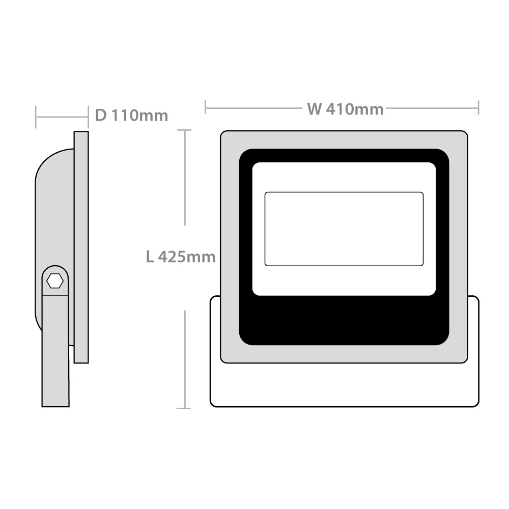 Red Arrow FLSMD Site LED Floodlight Dimensions