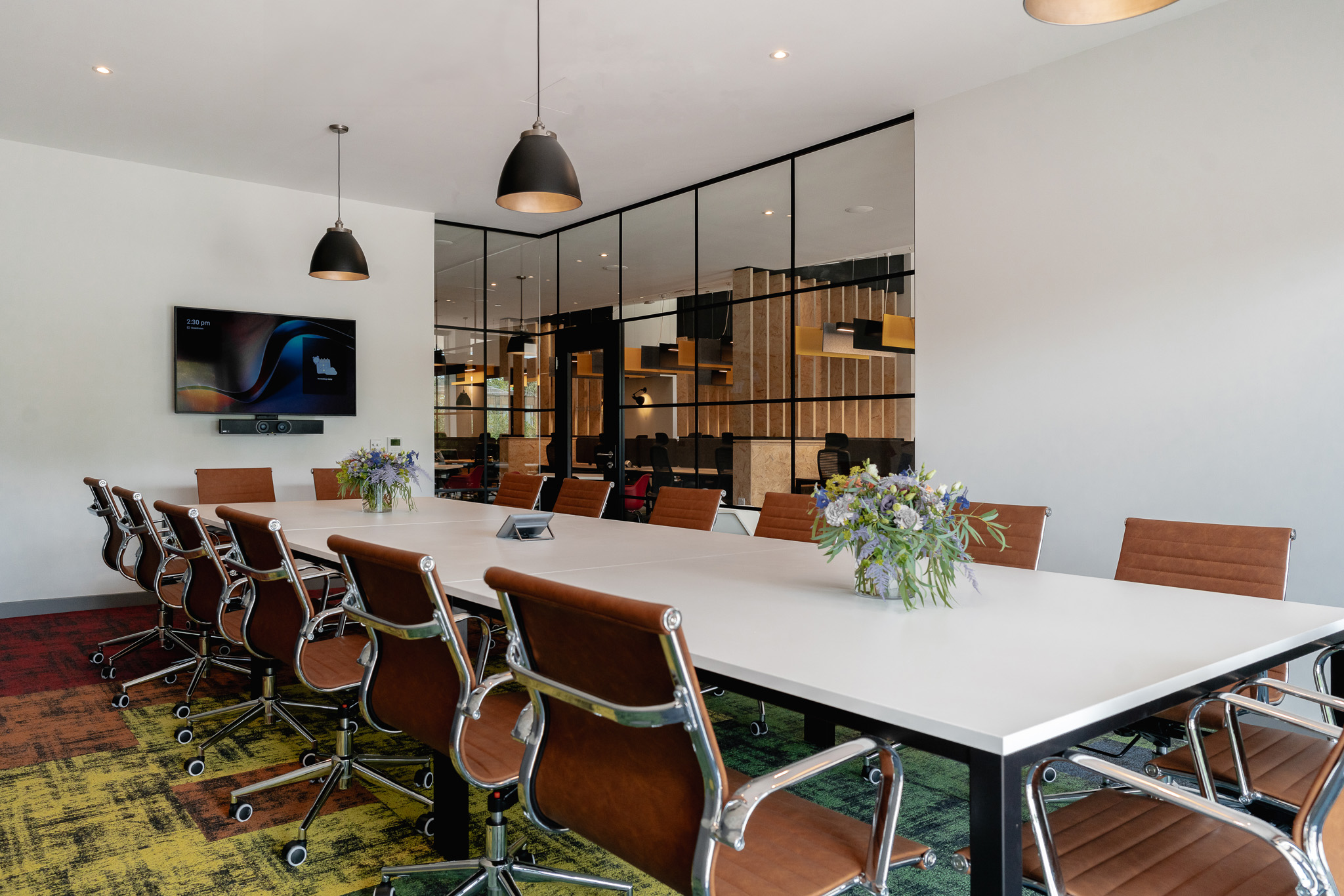 Bradford City of Culture Boardroom with lighting upgrade using Red Arrow Stellar LED Downlights