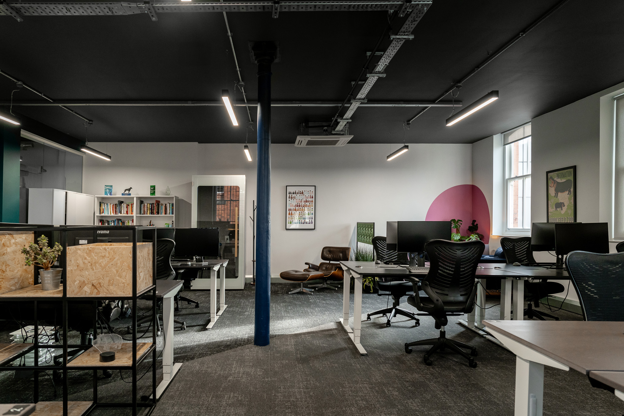 Hippo Digital case study office space with lighting upgrade using Red Arrow Laser Linear LED lights